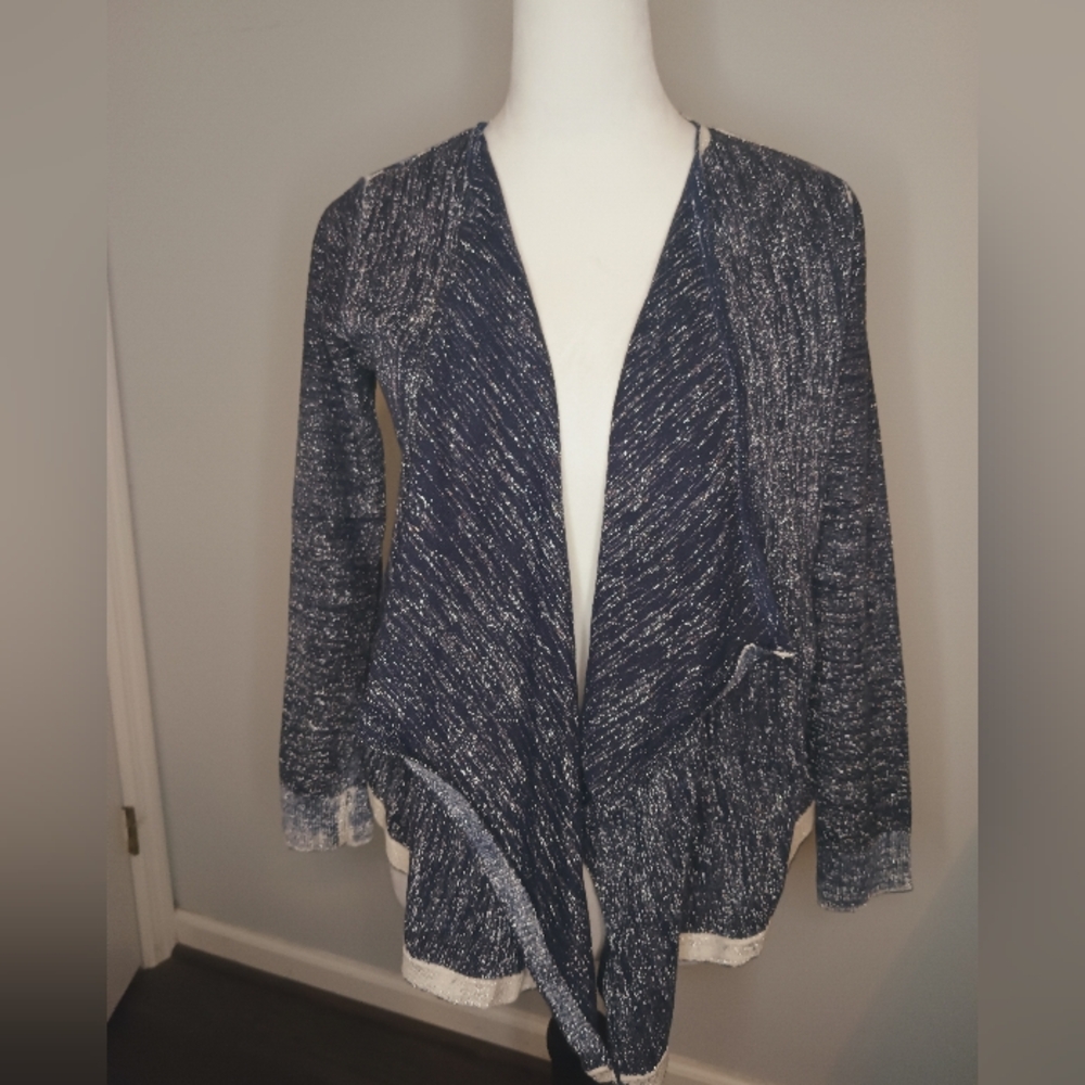 Chico's Shimmer Lexie Open Front Sweater